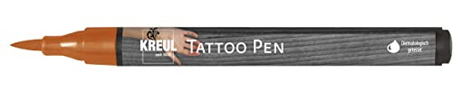 KREUL 62106 - Tattoo Pen henna, Strichstärke 0,5 - 3 mm, Kosmetiktinte auf Wasserbasis, hält bis zu 5 Tage, dermatologisch getestet, vegan, parabenfrei
