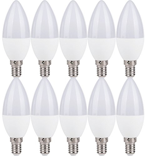 NCC-Licht 10 x LED Leuchtmittel Kerze 7W E14 opal matt 560lm warmweiß 2700K