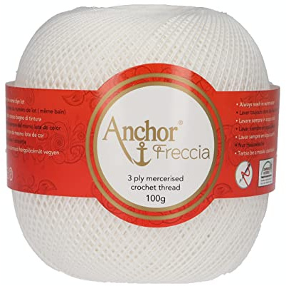 Anchor 4770008-07901 - Hilo de ganchillo (100% algodón, 7901, grosor 8, 163 g)