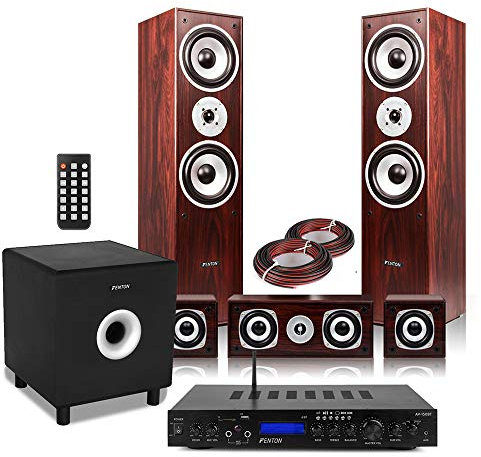 Fenton 5.1 Home Cinema Surround Sound System with Bluetooth, USB, AUX Input, Subwoofer & 5 Satellite Speakers, Immersive Audio Home Theatre for Entertainment