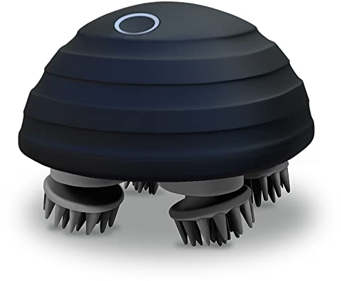 CHLOVOE Elektrisches Kopfhaut-Massagegerät, tragbares Gerät IPX7 Wasserdichtes Kopfhautmassagegerät mit 5 Knetmodi und 96 Knoten für Körperentspannung & Stressabbau