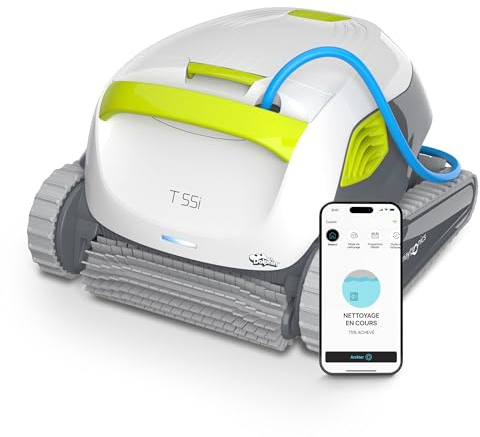 Dolphin T55i Robot Nettoyeur de Piscine électrique - Nettoyage des parois, Piscine enterrée Jusqu’à 12 m