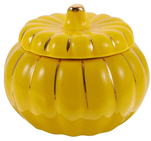 Kichvoe Cuencos De Sopa De Cerámica De Calabaza con Tapa 4. Cuenco De Calabaza De 5 Pulgadas con Tapa Cuencos De Postre De Cerámica De Gres Cuencos para Servir Cuencos para Sopa De