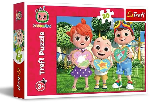 Trefl - Cocomelon Jouon Ensemble ! - Puzzle 30 Pièces - Puzzle coloré avec des Personnages de Bande Dessinée, Divertissement Créatif, Loisir pour Les Enfants à partir de 3 Ans