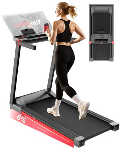 Superun Treadmills for Home Foldable with 6% Incline,16km/h,112x42cm Running Area,158KG Capacity Folding Treadmill,3.5HP Motor Running Machines for Home with APP Control, HIIT & MIIT Program
