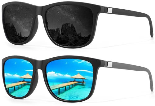 ANYLUV Polarisiert Sonnenbrille-Herren Damen Outdoor Sunglasses Sonnenbrillen Unisex Retro Schwarz Brille UV400 Fahren Wandern Golf