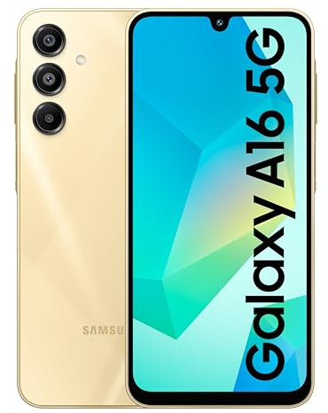 Samsung Galaxy A16 5G | 8GB RAM 128GB Storage | 6.7 Super AMOLED 90Hz Display | 50MP Triple Camera | 5000mAh Battery | Android 14 | Dual SIM | Fast Charging (Gold)
