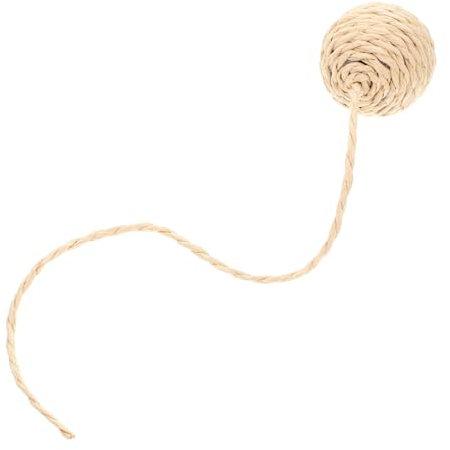 BESPORTBLE Cat Scratching Post Replacement Accessories Hanging Cat Balls with Bells Sisal Rope and Paper String Toys Interactive Kitten Chew Balls Cream Color