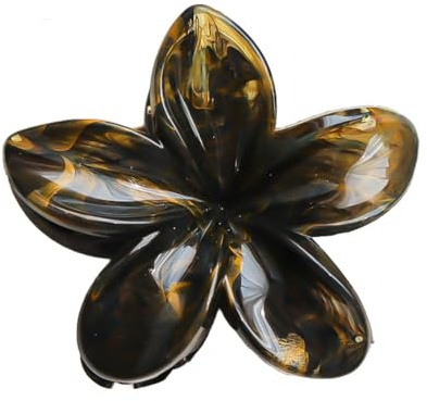 1 épingle à cheveux en forme de fleur pour femme - Pince à cheveux en résine plastique antidérapante - Pour femme - Accessoire de coiffure pour un port quotidien - Noir