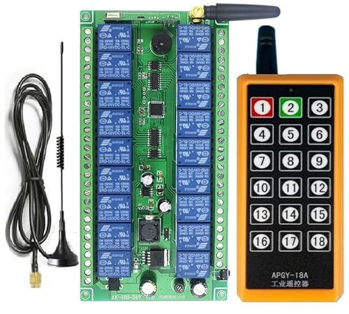 20~150M Universal 315/433mhz DC 12V 24V 18CH RF inalámbrico Radio Control Remoto Sistema Receptor Transmisor Iluminación Encendido