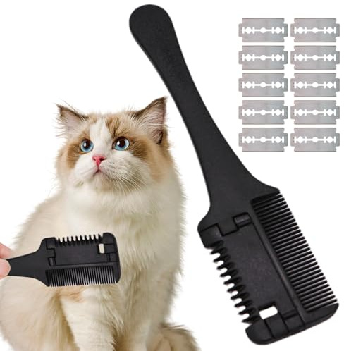 Peigne Rasoir Double Pour Chiens Et Chats, Facile À Utiliser, Sûr Et Durable, Peigne Double Face Adapté Aux Chats À Poils Longs Et Courts, Aux Chiots Et Aux Chiens