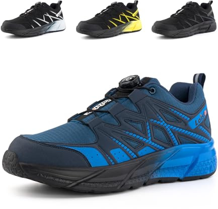 Loiston Scarpe Antinfortunistiche Uomo Donna Scarpe da Lavoro S1 S2 S3 Scarpa Antinfortunistica con Punta in Acciaio Leggere Traspiranti Scarpe Sicurezza Blu EU42