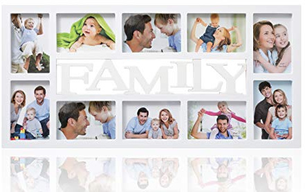 ARPAN Family Multi Aperture Photo Picture Frame - Holds 10 X 6''X4'' Photos (White Family)