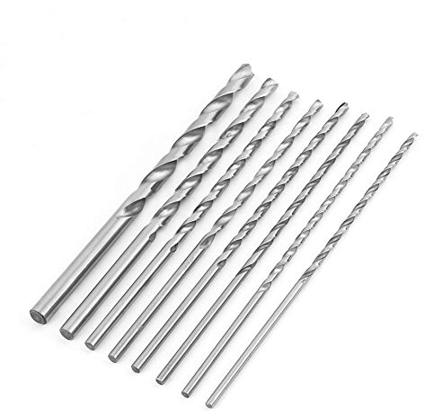 Punta extra lunga HSS Punta in acciaio ad alta velocità punte elicoidali Twist Drill (8 pezzi 200 mm)