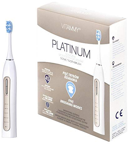 Vitammy PLATINUM Adult Ultraschall-Zahnbürste Gold, Weiß