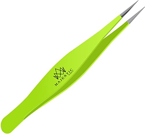 Majestic Bombay Fine Point Tweezers, Eyebrows, Facial Hair, Women and Men