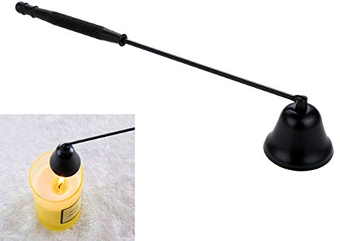 MUXSAM Candle Snuffer with Long Handle, Candlesnuffers Wick Snuffer Candle Accessory, 1-Pack Stainless Steel Wick Flame Snuffer for Putting Out Extinguish Candles Flame Safely(Black)