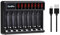 DuraPro Rapid Smart LCD 8-Slots USB Chargeur de Batterie for AA AAA Ni-MH Ni-CD Rechargeable Batteries