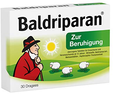 Baldriparan Zur Beruhigung Pflanzliches Arzneimittel mit Baldrianwurzel-Trockenextrakt Bewährte Dragees bei Unruhezuständen und nervös bedingten Einschlafstörungen, 30 Stück