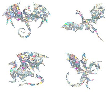 Dragon Static Window Clings Anti Collision Window Decals for Bird Strikes, Glass Awareness Stickers, Stop Birds Flying into Windows, Set of 16