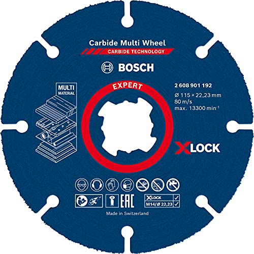 Bosch Professional 1x Disco de corte Expert Carbide Multi Wheel X-LOCK (para Madera dura, Ø 115 mm, accesorios Amoladora pequeña)