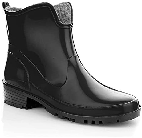 LEMIGO Gummistiefeletten kurze Gummistiefel Elke (39, Schwarz/Sohle Schwarz)