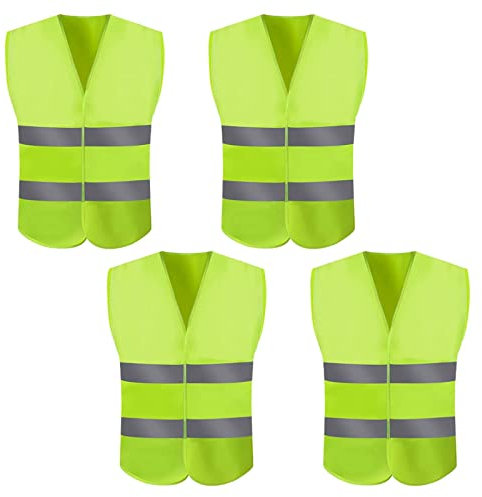 Chedin Gilet Alta visibilità, Giubbotti di Sicurezza Antiforatura, Gilet Antifortunistico di Sicurezza per Autovetture (4p)