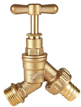 HuYiGGZ Garden Tap 1/2 BSP Outdoor Hose Pipe Bibtap Garden Hose Brass Water Bib Tap with Check Valve