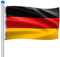 JOIEYOU Fahnenmast 6,5m stabil Fahnenstange mit Deutschlandfahne und Seilzug Flaggenmast Höhenverstellbar Fahnenstange Aluminium