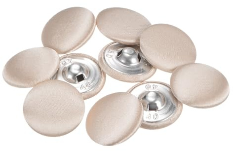 Kvartsman 10 stycken brunrosa knappar med tygbeläggning 25 mm satintyg täckta syknappar runda pysselknappar metallskaft öljettknappar vintage för rock kläder jacka blazer kostymer gör-det-själv