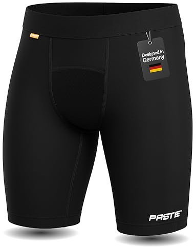 PASTE ® Kompressionshose Intense PRO für Herren, Damen – Ultraweiches Tragegefühl, extra langes Hosenbein – Ideal als Radlerhose & Sportunterhose – Unterziehhose Fußball, Funktionsunterwäsche
