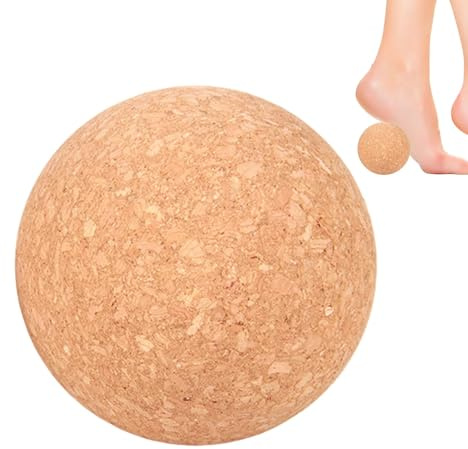 Palla da massaggio naturale in sughero, 6 cm, 8 cm, 10 cm, per zone trigger per fascite plantare, tensioni schiena, spalle | palla da massaggio in 100% sughero per auto-massaggio