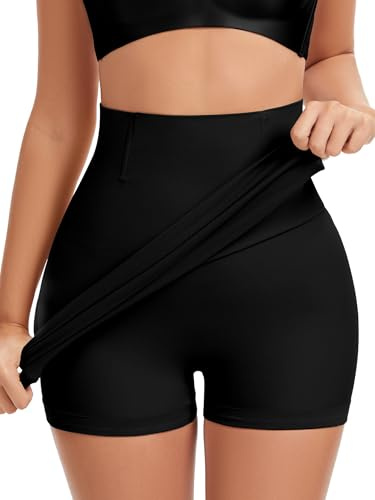 SLIMBELLE Enagua para Mujer con pantalón Integrado Moldeador Fuerte sin Costuras Cintura Alta Vestido de corpiño 2 en 1 Falda y Pantalones Cortos con Forma de Cuerpo Negro XL