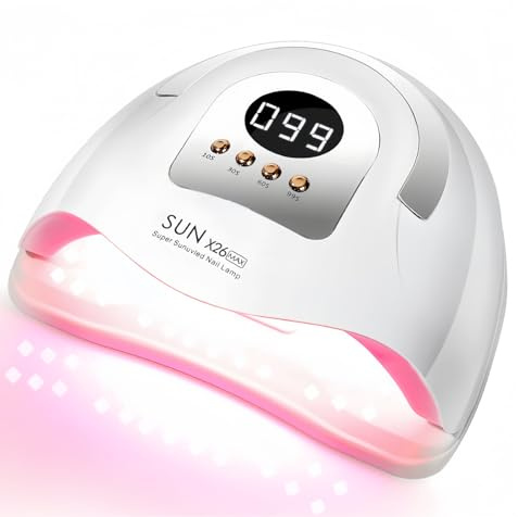 DMJWAN Lampada UV LED per Unghie 380W con 81 LED, Sensore Automatico e 4 Timer, Professionale per Mani e Piedi