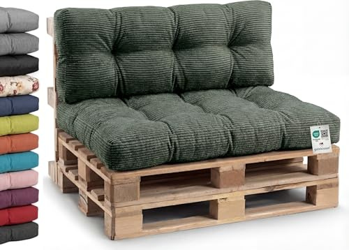 Gutekissen® Paddelkudde – manchesterkudde – vadderade kuddar fyllda med PPI-skum (Hoek 60 x 40, grön snodd)