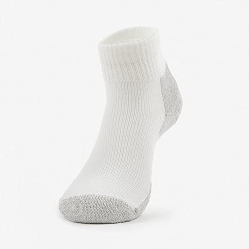 Thorlos Mens JMX Maximum Cushion Ankle Running Sock, White/Platinum (1 Pair), Medium US