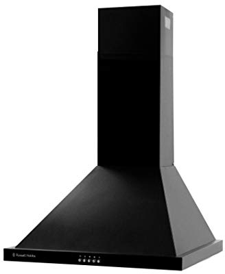 Russell Hobbs RHSCH601B 60cm Wide Black Steel Chimney Cooker Hood, Free 2 Year Guarantee
