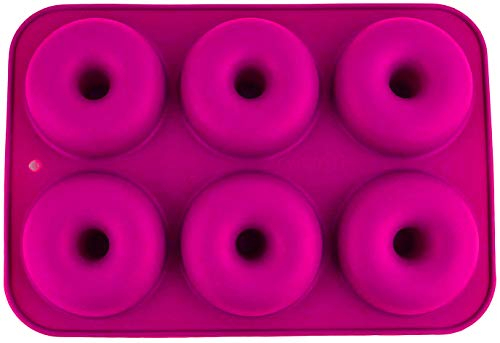 Selecto Bake Teglia per ciambelle in silicone antiaderente a 6 cavità - Teglia per bagel - per muffin, gelatina, dessert, cioccolato, stampi per zucchero. Pirofile (rose)