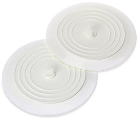 BTSKY 2 pack 6 Inches Universal Silicone Rubber - Tub Stopper Drain Plug Cover For Kitchen Bathroom Sink Bathtub Drain Cover, Travel Silicone Rubber Drain Plug, White
