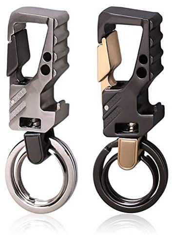 nuoshen 2 Stück Männer Schlüsselanhänger Auto, Metall Flaschenöffner Schlüsselanhänger Bieröffner Bottle Opener Keychain Kapselheber Geschenk für Vater/Papa Ehemann Freund Gast