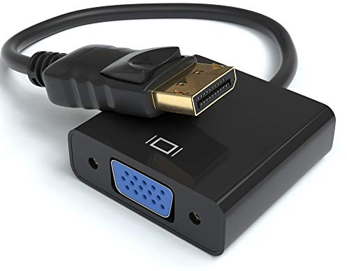 JAMEGA - DisplayPort zu VGA Adapter DP Stecker auf VGA Buchse Konverter PC Mac Beamer