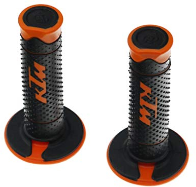 Moto Poignées avec guidon de Motocross Pitbike Enduro Trial Freestyle Offroad MX Freeride (orange)