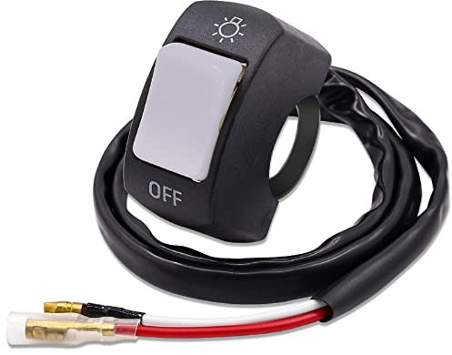 YnGia 7/8 pouces interrupteur de guidon de moto, interrupteur à bascule universel de guidon avec bouton poussoir marche/arrêt pour U5 U7 U2 LED phare Scooter électrombile (Grey)