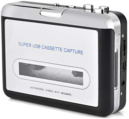 Kassettspelare USB Kassettape till PC MP3 CD-omvandlare Konverterare Fånga ljud musikspelare med hörlurar