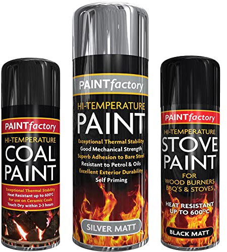 Classic Signature - 1 x Silver High Temperature Spray Paint 300ml Stove Up To 600°C, Engine Exhaust Adhesion, Heat Resistant Wood Burners, BBQ Grill