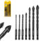 TOPWAY Juego de Brocas 6 Piezas 1/4 (6,35 mm) Vástago Hexagonal, 4-12 mm Cabeza Cruzada con Punta de Carburo Cementado Brocas Multipropósito para Muro de Hormigón Mampostería Cerámica