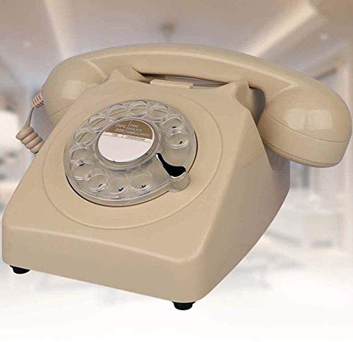 QHYXT telefon hem telefon roterande urtavla telefon/retro stil telefon vintage telefon klassisk skrivbord telefon med roterande uppringare telefon för hem kök hotell (E)