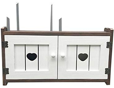 TV Ceiling Wall Mounts WiFi Wireless Router Solid Wood Storage Box Wall Mounting Unique Shape Decorative Occlusion Box, Brown Functional Storage Shelf