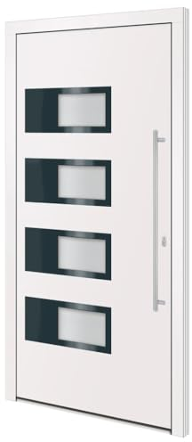 vidaXL Porta Ingresso Bianca 110x210 cm in Alluminio e PVC