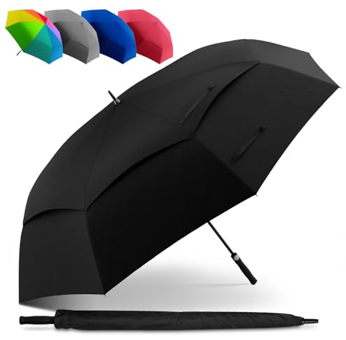 STYNGARD XXL Regenschirm Groß Sturmfest [Ø 130/140 cm] - Golfschirm mit Doppelbespannung für maximalen Wind- und Regenschutz Modell - Regenschirm für 2 Personen - BELFAST